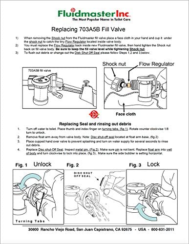 Fluidmaster 703AP4 Specialty Toilet Fill Valve for Glacier Bay and Niagara Conservation Flapperless Toilets