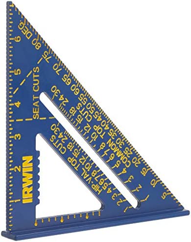 IRWIN Tools Rafter Square, Hi-Contrast Aluminum, Blue , 7-Inch (1794463)