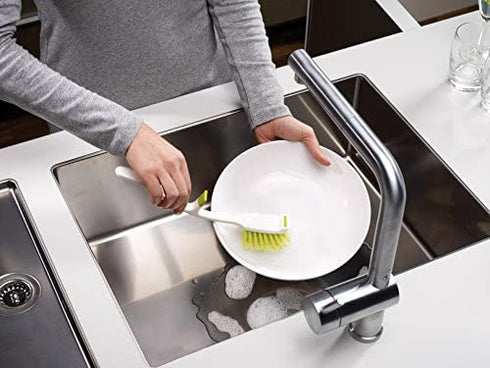 Joseph Joseph 85025 Edge Dish Brush with Integrated Sink Rest, Green