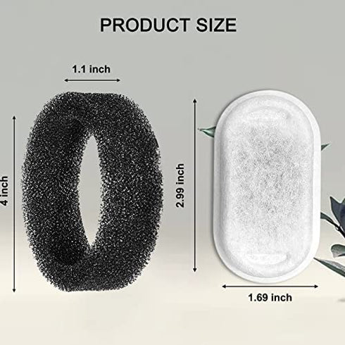 Cat Water Fountain Filters for 108/3.2L& 67oz/2L Stainless Steel Pet Water Dispenser Fountain Filters,8 Cat Fountain Filter Replacement with 8 Sponges