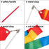 ANCIRS 2 Pack 2-Meter Dance Ribbons, Rainbow Streamers Rhythmic Gymnastics Ribbon, Baton Twirling Wands on Sticks for Kids Artistic Dancing