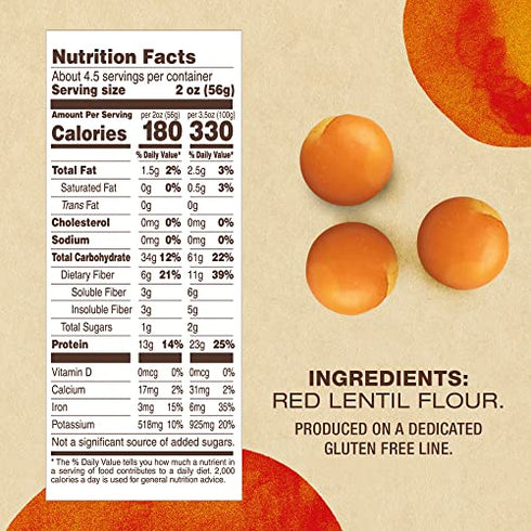 Barilla Red Lentil Rotini Pasta, 8.8 oz - Vegan, Gluten Free, Non GMO & Kosher - High Protein Pasta Made with Plant Based Protein
