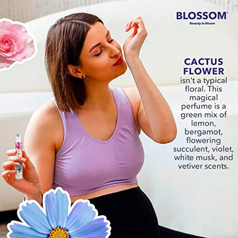 Blossom Roll on Rollerball Perfume Oil with Natural Ingredients + Essential Oils, Infused with Real Flowers, Made in USA, 0.20 fl. oz./5.9 ml, Classic Coconut Nectar