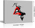 12x16 inches Abstract Sketch Red Lips Canvas Wall Decor Art Lover Kiss Painting Black White and Gray Picture Romantic Home Decoration for Bedroom (Ready to Hang)