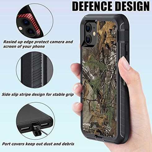 OTTARTAKS iPhone 11 Case for Men Boys Camo Design, iPhone 11 Case with Screen Protector, Shockproof 3-Layer Full Body Rugged Heavy Duty Protective Case for iPhone 11 6.1inch, Camouflage