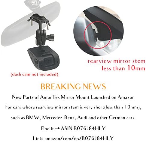 Dash Cam Mirror Mount Kit for Rexing V1,Falcon F170,Z-Edge,Old Shark,YI,Kdlinks X1,VANTRUE and Most Dash Camera and Car Camera