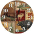 Rustic Lodge Bear Moose Deer Wall Clock, Silent Non-Ticking Quality Quartz Battery Operated Wall Clock - 10 Inch Round Easy to Read Decorative for Home Office School