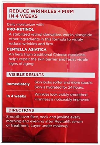 L'Oreal Paris Revitalift Face and Neck Anti-Wrinkle and Firming Moisturizer Day Cream, 1.7 Ounce