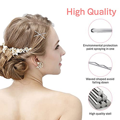 Silver Bobby Pins,MORGLES 120Pcs Bobby Pins for Gray Hair Bob Pins Bulk Secure Hold Hair Pins with Box, (Silver,2 Inches)
