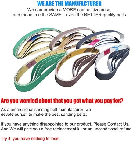 24 Pcs 1/2" x 12" Replacement Belt Kit for Work Sharp Original Knife & Tool Sharpener and Combo Knife Sharpener (WSKTS & WSKTS-KT) - 80/120/240/400/1000/1200 Grits