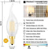 CRLight 2W LED Candelabra Bulb 3000K Soft White 25W Equivalent 250 Lumens, E12 Base Dimmable LED Chandelier Bulbs, Antique C35 Frosted Glass Candle Flame Shape Bent Tip, 6 Pack