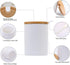 Ceramic Sugar Bowls with Bamboo Lids and Spoons-June Sky Muti-Functional Round Condiment Jar for Home- Spice Storage Canister,10.8 oz 320 ML,3 Pcs Set