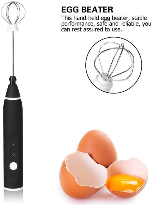 Milk Frother Handheld Frother Whisk, Electric Coffee Foam Maker Mini Blender USB Rechargeable Drink Mixer for Latte, Cappuccino, Hot Chocolate, Frappe, Matcha, Hot Chocolate
