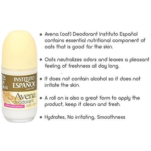 Avena Oat ROLL ON Deodorant Soft Fresh NEUTRALIZES Odors All Day NO Irritation