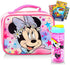 Walt Disney Studio Minnie Mouse Lunch Bag Bundle ~ Minnie Mouse Lunch Box Set For Minnie Mouse School Supplies, Travel, And More With Water Bottle And Stickers (Minnie Mouse School Bag)