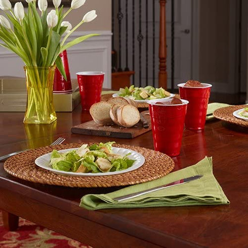 Hefty Party On Disposable Plastic Cups, Red, 18 Ounce, 50 Count (Pack of 3), 150 Total