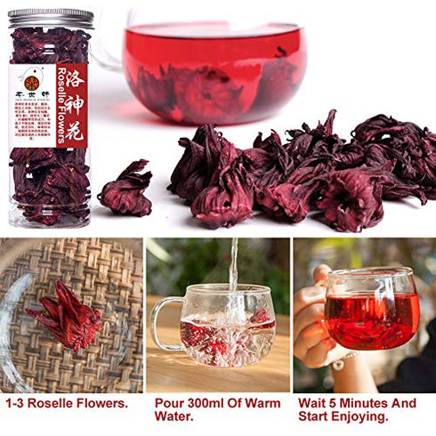Plant Gift Roselle Hibiscus, Hibiscus Tea Organic, Hibiscus Flowers Roselle Tea, Hibiscus Tea, Dried Hibiscus Chinese Health 50G/1.76oz
