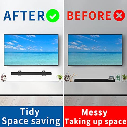 Sound Bar Mounts Universal Soundbar Wall Mount Bracket Kit for Most of Soundbars Corner Wall Mount Shelf Mounting Brackets, Black