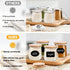 Jar Lids for Oui Yogurt Jars- 8 Pack Set Natural Bamboo Wood Oui Lids with Labels & Silicone Sealing Rings, Eco-friendly Yogurt Bottle Recycle Replacement Cap Glass Jar Canning Lids