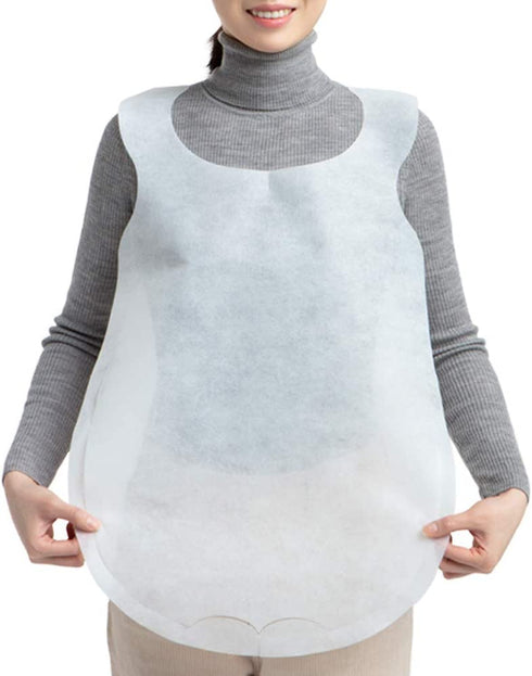 The bbosong lab Disposable Apron 100pcs /Disposable Adult Bibs/Non-woven Fabric/Keep Clothing Clean/Great for dining guests at restaurants/Hygienic,absorbent,soft Apron