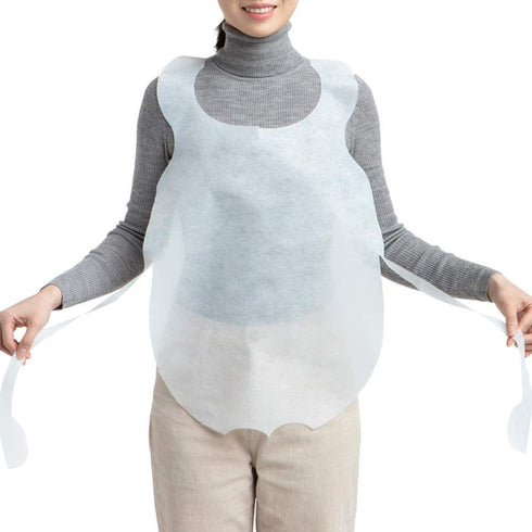 The bbosong lab Disposable Apron 100pcs /Disposable Adult Bibs/Non-woven Fabric/Keep Clothing Clean/Great for dining guests at restaurants/Hygienic,absorbent,soft Apron