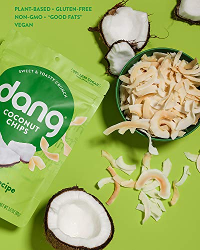 Dang Toasted Coconut Chips | Original | 1 Pack | Vegan, Gluten Free, Non GMO, Healthy Snacks Made with Whole Foods | 3.17 Oz Resealable Bag
