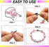 TOAOB 50pcs Pink European Large Hole Beads Spacer Glass Lampwork Craft Beads Rhinestone Metal Beads for DIY Charms Bracelet Necklace Jewelry Making