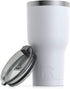 RTIC Tumbler with Splash Proof Lid, 30 oz, White, Insulated Travel Stainless Steel Coffee Mug, Sweat Proof, Keeps Hot & Cold Longer