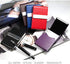Padike PU Leather Business Card Holder for Women Slim Pocket Business Name Card Holder Stainless Steel Business Card Case with Magnetic Shut (Purple)
