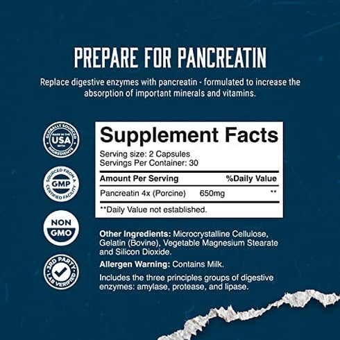 Pure Digestive Enzyme Capsules with Lipase Amylase Protease - Aids Digestive System Natural Immune System Booster - Breaks Down Carbohydrates Reduce Bloating Gas Digestive Enzymes Pills