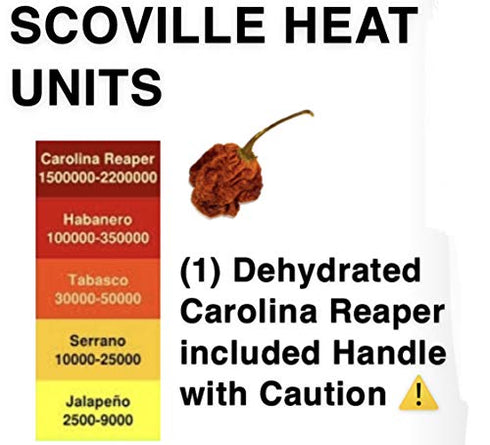 JURASSIC JERKY’S INFERNO - XXX HOT Beef Jerky * Every 1.5 oz bag includes (1) Carolina Reaper Pepper the Hottest Pepper in the World! Can you handle the Heat? Take the Challenge!