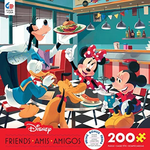 Ceaco - Disney Friends - Disney Diner - Oversized 200 Piece Jigsaw Puzzle