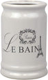 Home Basics, White Le Bain Paris Eiffel Tower 4 Piece Designer Ceramic Bath Accessory Set | Toothbrush Holder, Dispenser, Soap Dish, 1 Tumbler