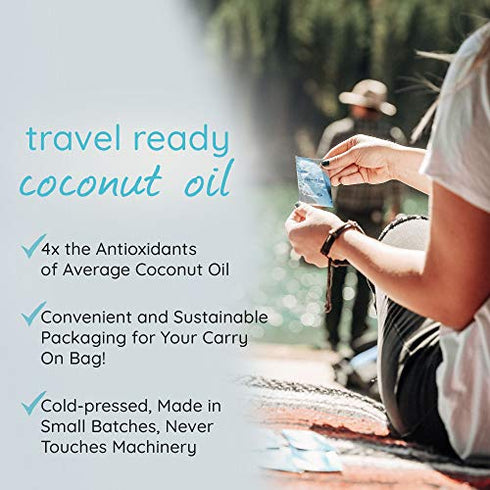 Certified Organic, Fair Trade Coconut Oil Packets, Cold-Pressed Virgin Coconut Oil for Skin Care and Hair Care, Grab & Go Box, Small Batch Coconut Oil Packets, 10 packets - Conscious Coconut