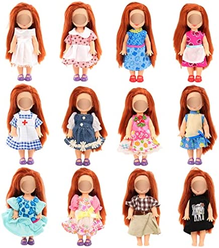 BARWA 6pcs Kelly Doll Clothes Fashion Dresses Outfit for Kelly Doll