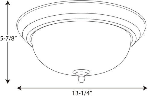 Progress Lighting P3925-09 Close-to-Ceiling, Nickel