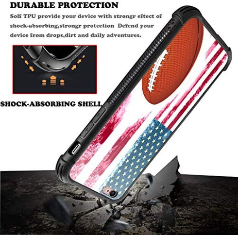 CARLOCA iPhone 6S Case,USA Football and Flag iPhone 6 Cases for Girls Boys,Graphic Design Shockproof Anti-Scratch Hard Back Case for Apple iPhone 6/6S