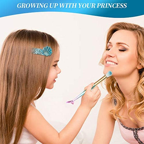 TOKIA Mermaid Makeup Kit for Girls, Big Pieces Kids Makeup Kit for Age 8-12, Safe & Washable Mermaid Makeup Toys, Great Birthday Idea for Little Girls 3 4 5 6 7 8 9 10 Years Old