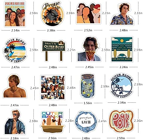 Outer Ban_ks Vinyl Stickers 101 Pcs Party Supplies Vinyl Waterproof Sticker Aesthetic Stickers Mobile Phone Stickers for Phone Case Laptop Water Decoration(Outer Ban_ks Tv)