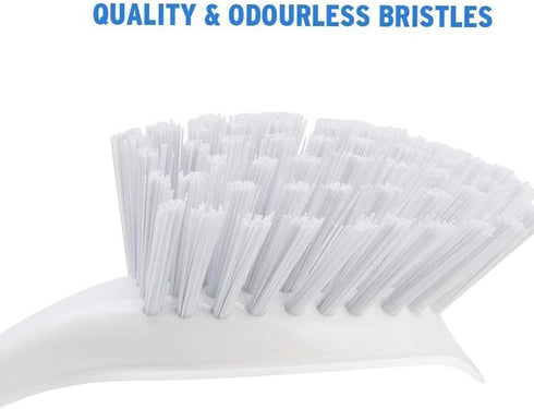 Set of Scrub Brush and Dish Brush with Comfort Grip Handle for Bathroom Kitchen Carpet