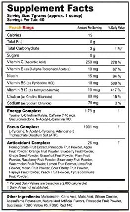 G Fuel Sonic's Peach Rings Elite Energy Powder, 9.8 oz (40 Servings)