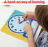 Magnetic Writable Dry Erase Learning Clock | Clock for Kids Learning to Tell Time | Large 12" Demonstration Teaching Time Practice Clock with Dry Erase Writing Surface | Pen Included | (Rainbow)
