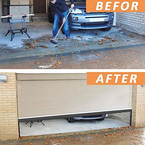 Garage Door Seals Bottom Rubber with Pre-drilled Aluminum Track Retainer Base Kit,Heavy-Duty U Shape +O Ring Combination Garage Door Weather Stripping Kit (16 Ft)
