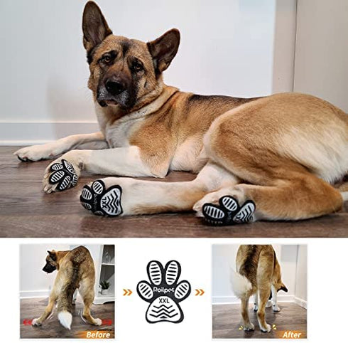 Roilpet Dog Slip Stopper Pads- Provide Your Dogs with Anti-Slip Traction from Slipping on Slippery Floors, Especially for Senior Dog for Indoors Wear (12 Sets 48 Pads, S (1-5/8"x1-3/8, 4-10 lbs))