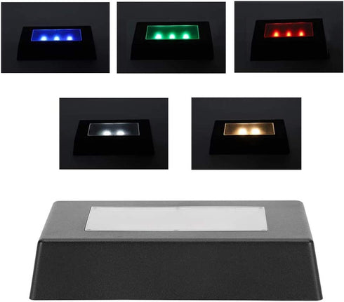 Garosa LED Light Base Multicolor Pedestal Color Show Stand, USB Charge Multicolor Lighted Rectangle Stand for Crystal Glass Ball Art Display (Without Crystal Ball)