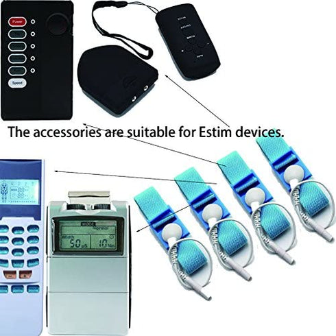 Adjustable Estim Wrist Strap Components 4pcs Blue Stim Loops 4pcs White Wires