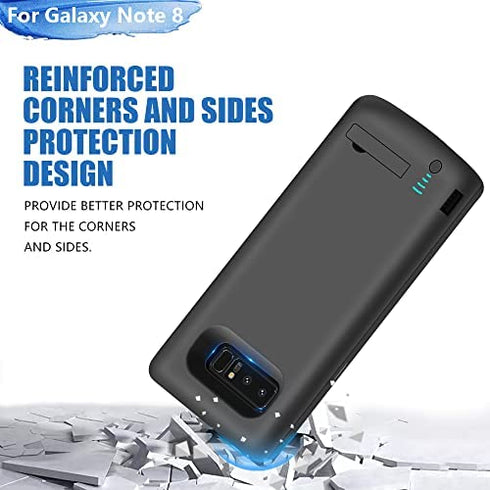 LOYTAL Battery Case for Samsung Galaxy Note 8, 6500mAh Rechargeable Battery Charging/Charger Case with S-Pen Hole, Adds 1.4X Extra Juice, Charges 2 Devices Simultaneously