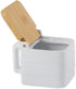 RSVP International White Stoneware Kitchen Collection, Salt Box, 4.5x3.25x3.5"