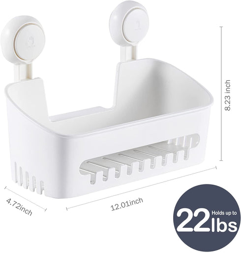 TAILI Shower Caddy with Vacuum Suction Cup Drill-Free Removable Shower Shelf Storage Basket for Shampoo & Toiletries, Kitchen Bathroom Bedroom Organizer