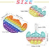 EVERMARKET 2 Pack Push Pop Bubbles Fidget Sensory Toys, Including Rainbow Stitch Bubble Block Toys Mini Popper Keychain Stress Reliever Silicone Squeeze to Relax, Medium, (K-026)